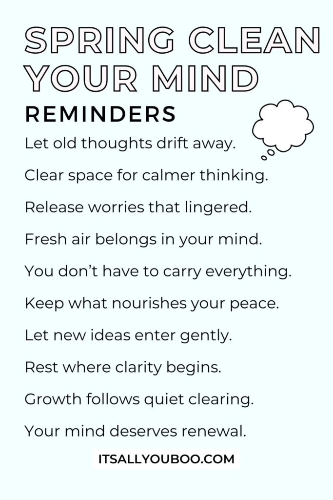 Your List of Daily Spring Clean Your Mind Reminders