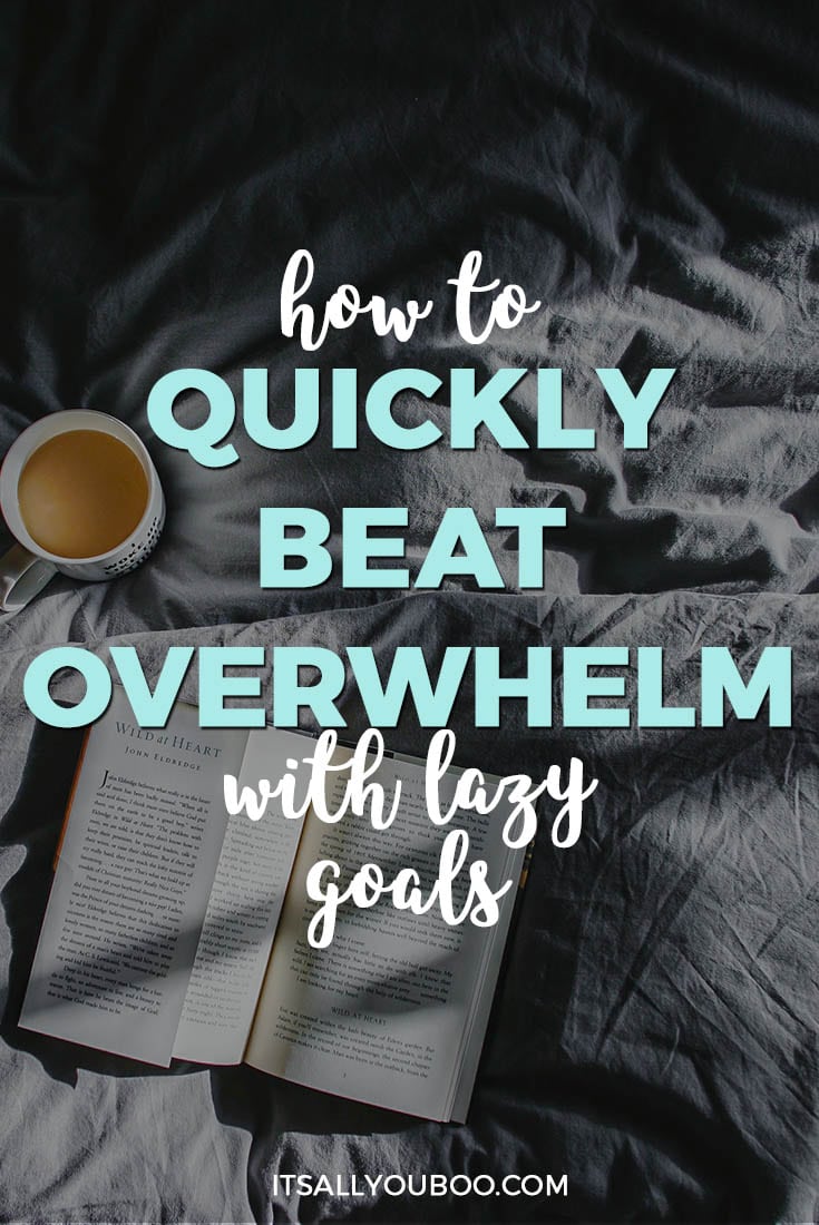 Are you feeling overwhelmed with life or at work? Maybe you're feeling stress or anxiety about having too much to do. Here's a lazy day hack to help you beat overwhelm. Plus, get your FREE Printable Slay Your Goals Guide. #lazy #lazyday #lazysunday #lazysaturday#overwhelmed #struggling #stressed #mindful #mindfulness #mindfulliving #goals #goaldigger #goalsetting #freeprintable #printable