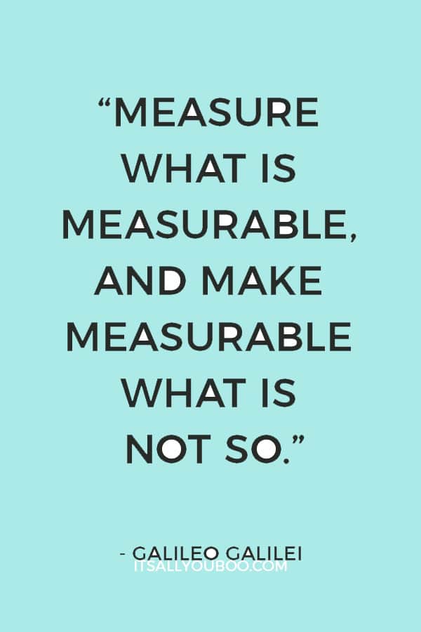 “Measure what is measurable, and make measurable what is not so.” – Galileo Galilei