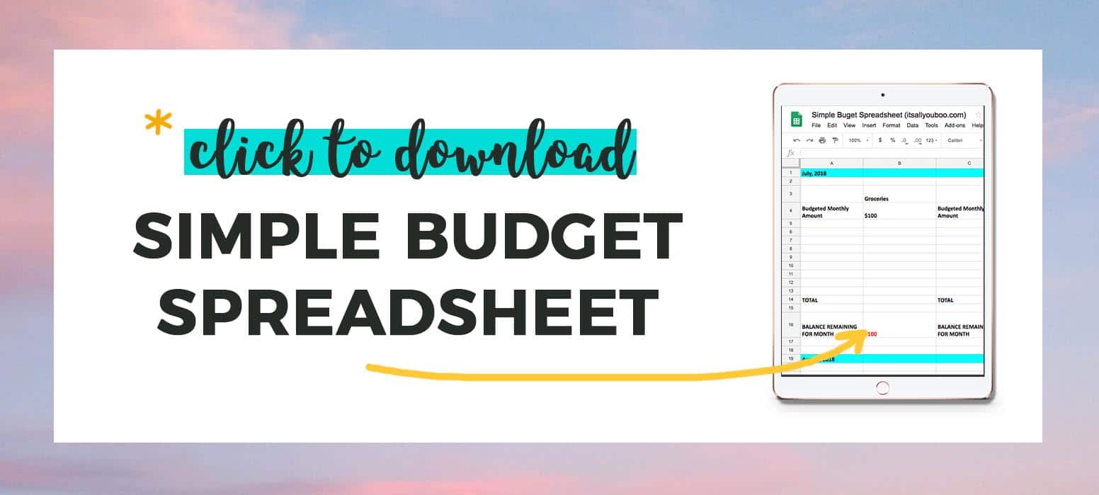 Click to download the Simple Budget Spreadsheet