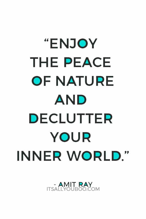 “Enjoy the peace of nature and declutter your inner world.” - Amit Ray