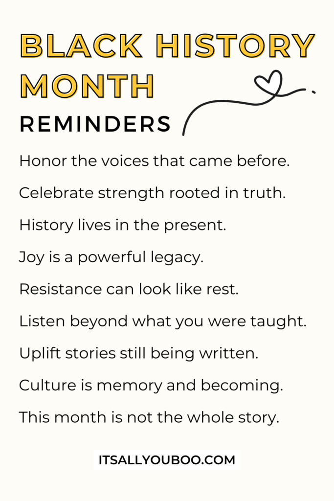Black History Month Reflections. For the reader to save for later.
