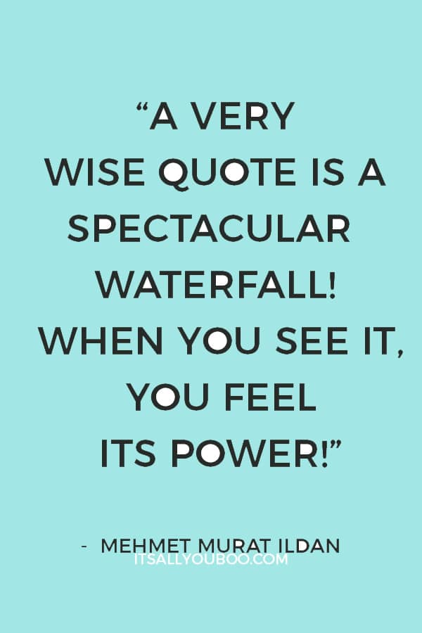 “A very wise quote is a spectacular waterfall! When you see it, you feel its power!” — Mehmet Murat Ildan