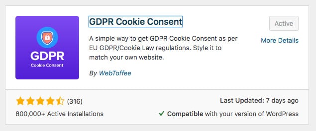 Add a GDPR Cookie Consent Popup