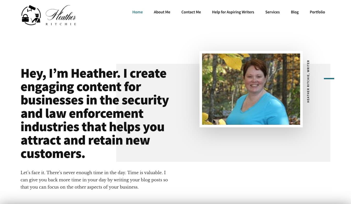 Image of Heather Richie's Freelancing Website