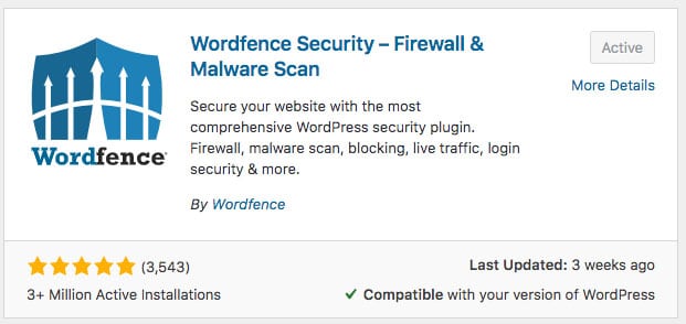 Add WordFence plugin to keep beginner blog secure
