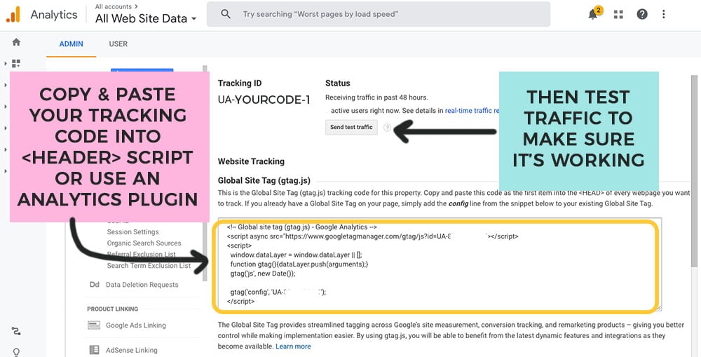 adding Google analytics tracking code to your new blog