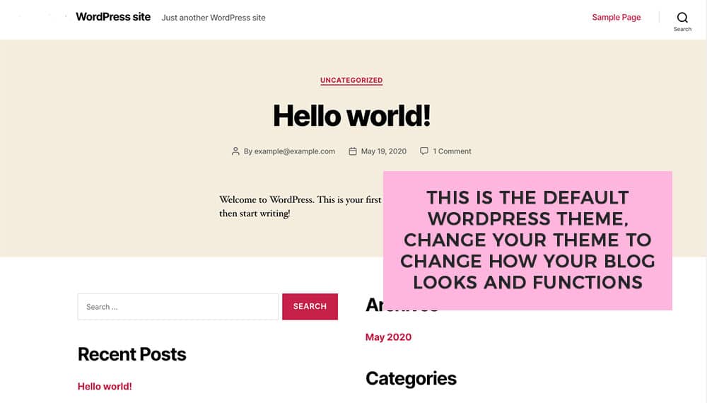 the default wordpress theme