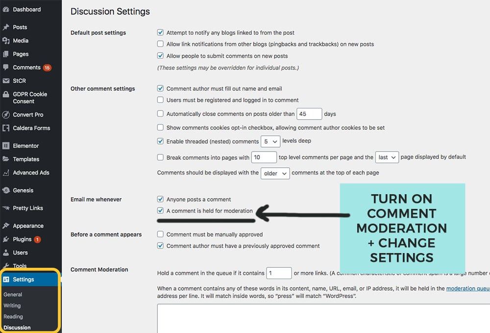 turn on comment moderation on your new blog