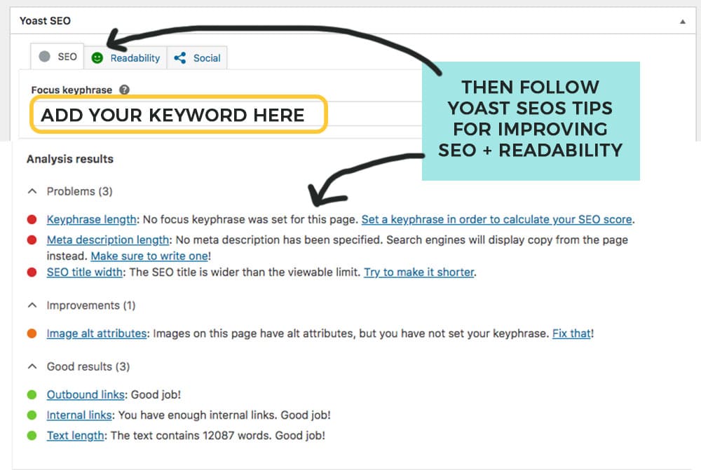 use the yoast SEO plugin on your new blog