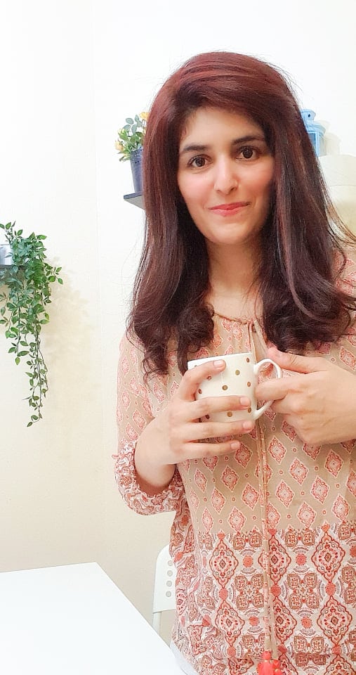 Samia Nadeem drinking tea