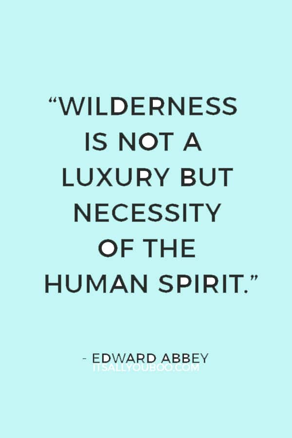 “Wilderness is not a luxury but necessity of the human spirit.” – Edward Abbey