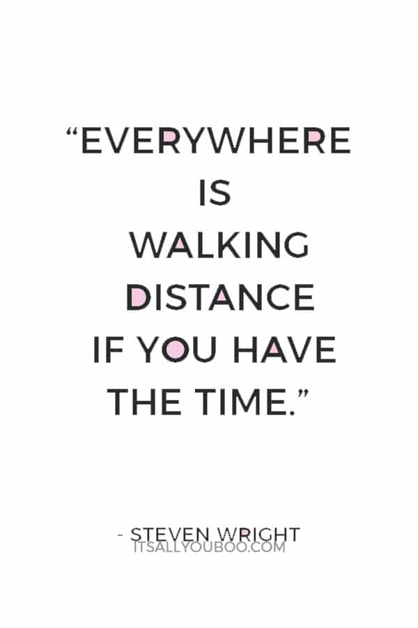 “Everywhere is walking distance if you have the time.” ― Steven Wright