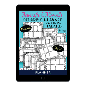 Fanciful Florals Coloring Planner