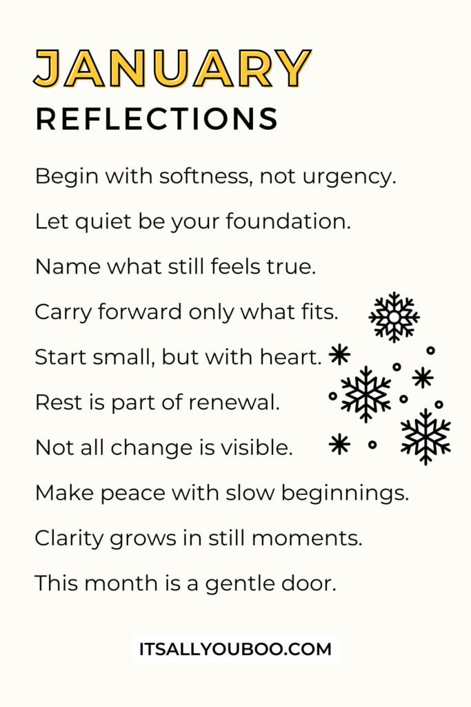 Your List of January Reflections. For the reader to remember this post.