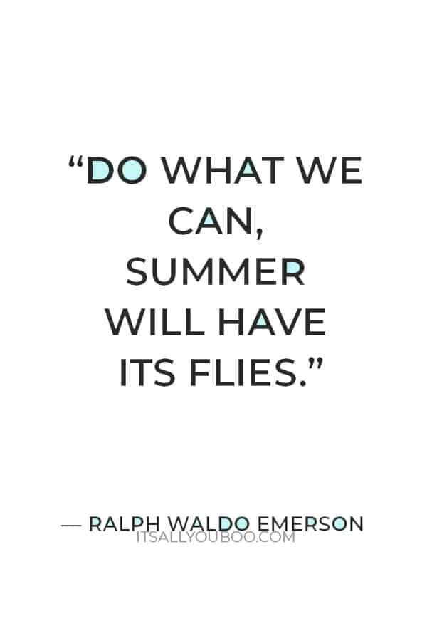"Do what we can, summer will have its flies." — Ralph Waldo Emerson