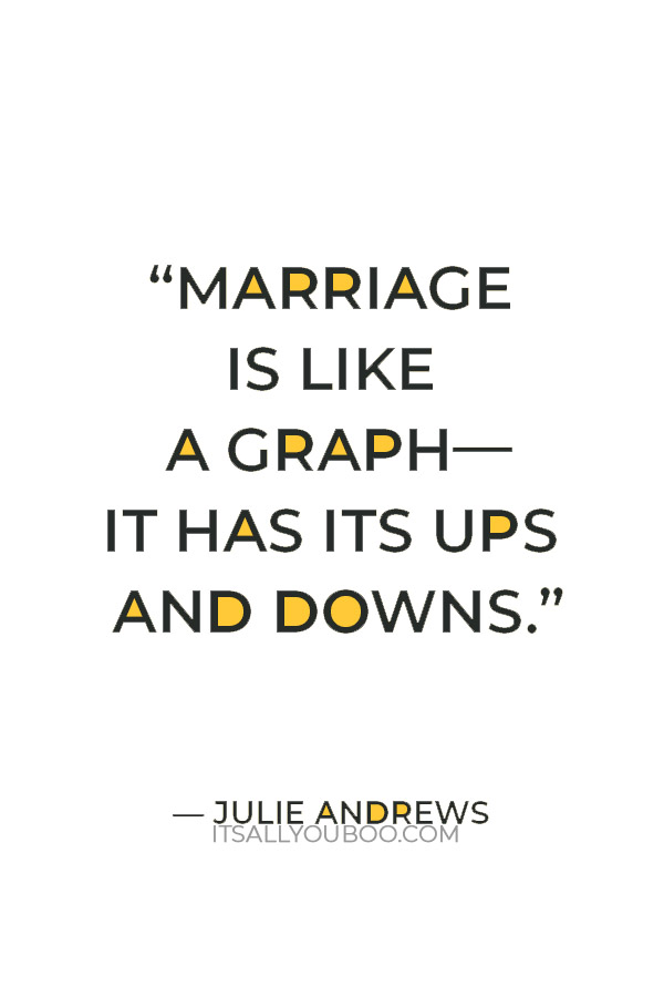 “Marriage is like a graph—it has its ups and downs”  — Julie Andrews