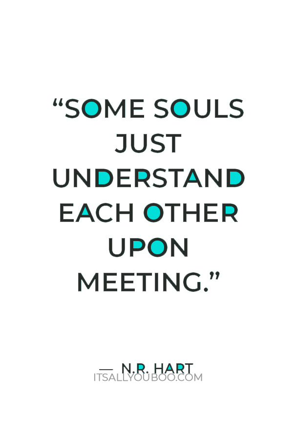 “Some souls just understand each other upon meeting.” — N.R. Hart