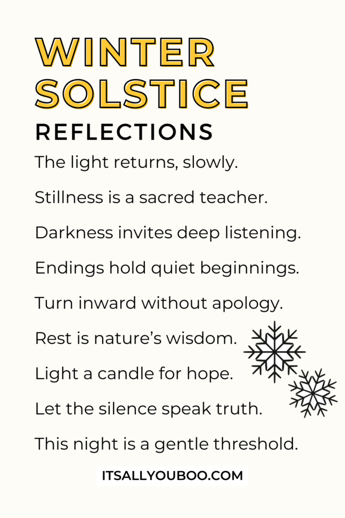 Winter Solstice Reflections. For the reader to save for later.