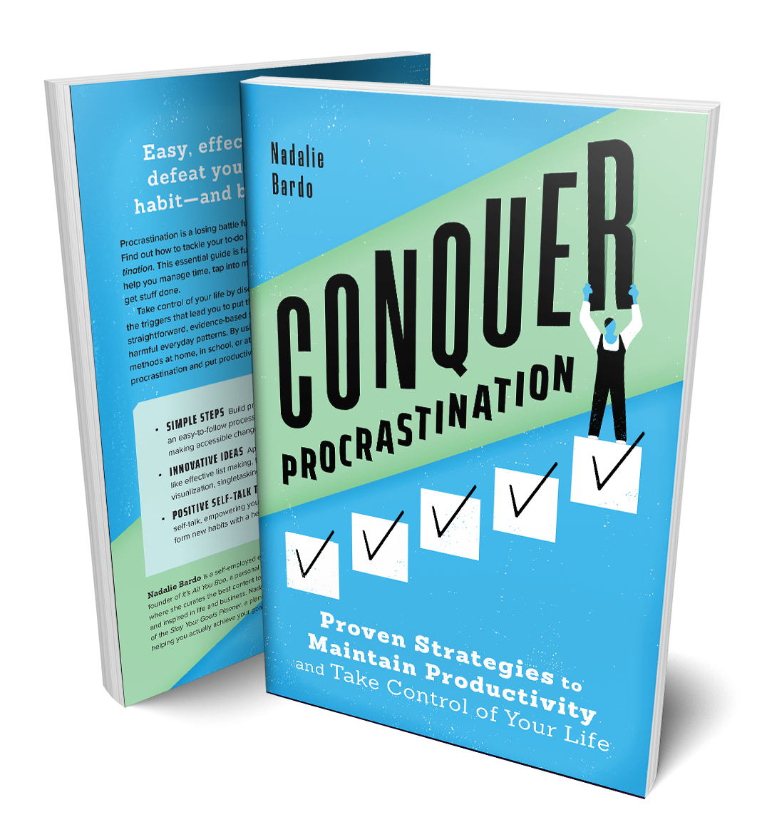 Conquer Procrastination Book Cover and Back.