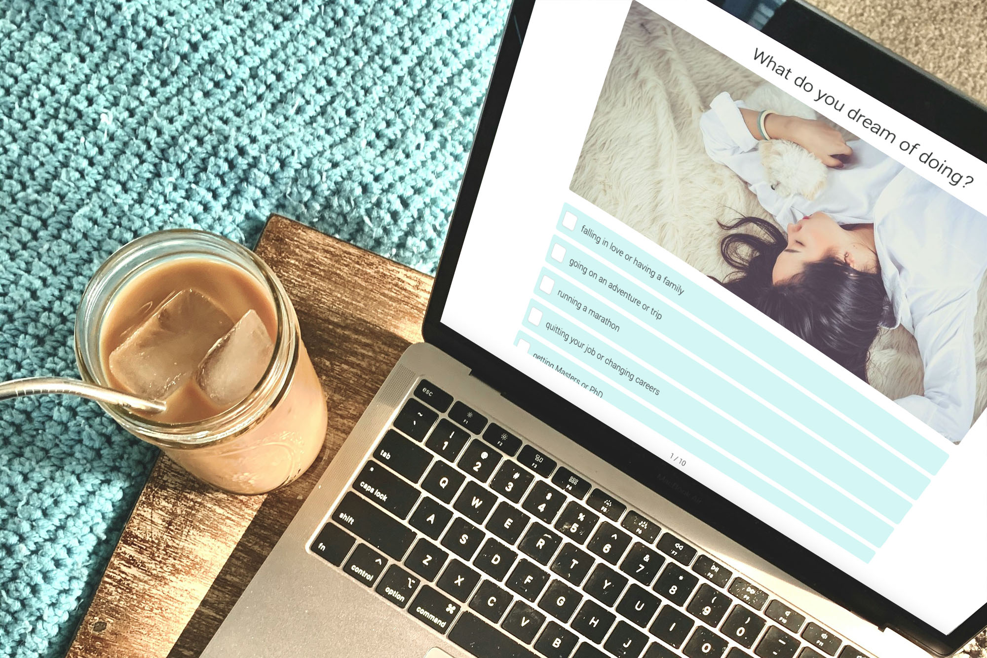 Take the Free Goals Quiz. Showing what this quiz looks like on a laptop.