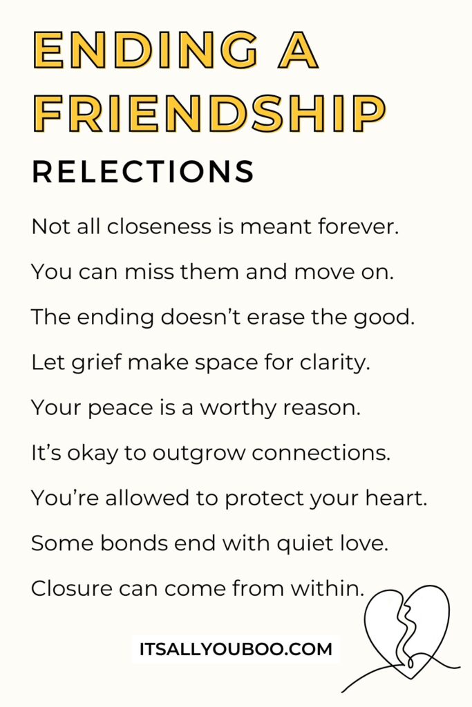List Of Ending a Friendship Reflections