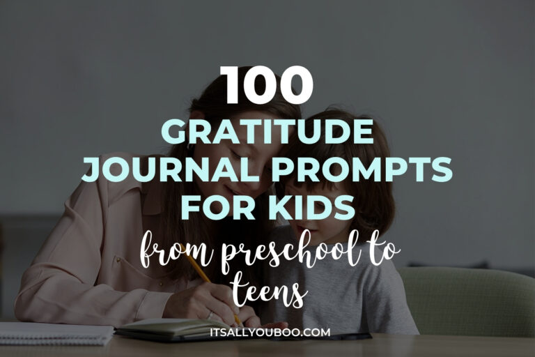 Gratitude journal prompts for kids. Feature image for blog post.