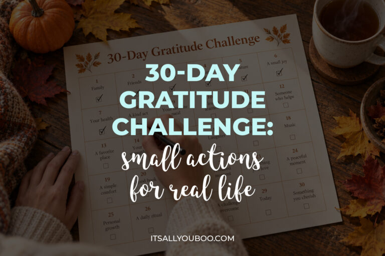 30 day gratitude challenge. Feature image for blog post.